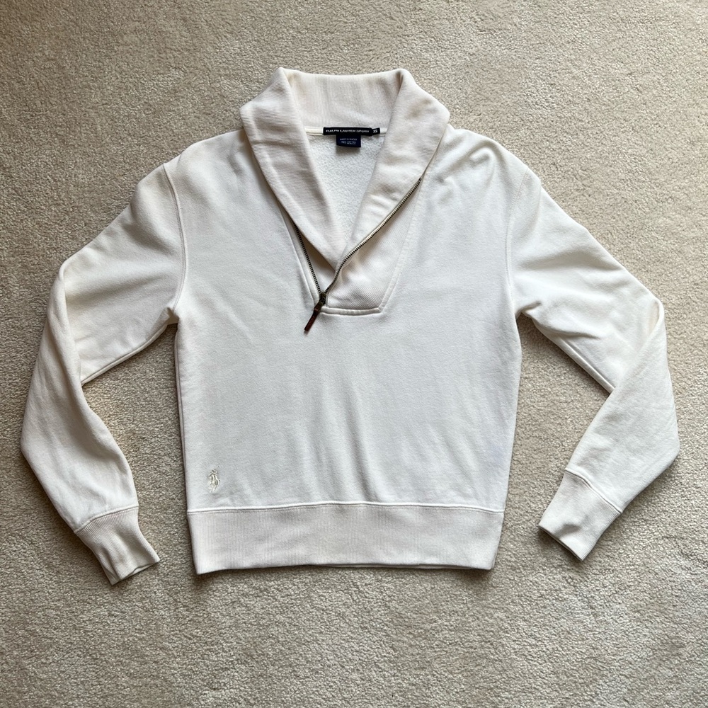 Vintage Ralph Lauren Sport Women's Cream White Pullover Sweater